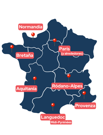 mapa regiones año escolar en francia