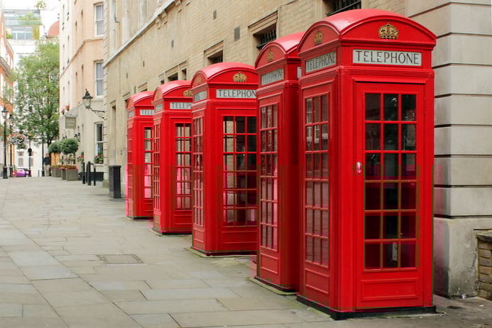 Red public telephones
